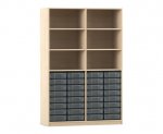 Flexeo Regal, 4 Reihen, 32 kleine Boxen, 6 Fächer oben 3248 (Zoom)