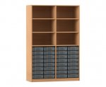 Flexeo Regal, 4 Reihen, 32 kleine Boxen, 6 Fächer oben 3248 (Zoom)