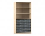 Flexeo Regal, 3 Reihen, 24 kleine Boxen, 3 Fächer oben 3248 (Zoom)