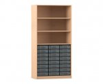 Flexeo Regal, 3 Reihen, 24 kleine Boxen, 3 Fächer oben 3248 (Zoom)