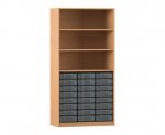 Flexeo Regal, 3 Reihen, 24 kleine Boxen, 3 Fächer oben 3248 (Zoom)