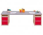 Flexeo Materialtisch mit 2 Regalen B x T: 200 x 64 cm  (Zoom)