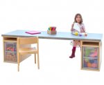 Flexeo Materialtisch mit 2 Regalen B x T: 200 x 64 cm  (Zoom)