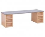 Flexeo Materialtisch mit 2 Regalen B x T: 200 x 64 cm  (Zoom)