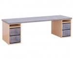 Flexeo Materialtisch mit 2 Regalen B x T: 200 x 64 cm  (Zoom)