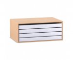 Flexeo Aufsatz zum Papier- und Bilderschrank, 4 große Auszüge  (Zoom)