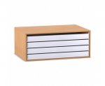 Flexeo Aufsatz zum Papier- und Bilderschrank, 4 große Auszüge  (Zoom)