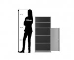 Flexeo Schrank, 5 Fächer, 1 Halbtür, Breite 64,1 cm  (Zoom)