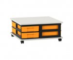 Flexeo Fahrbares Containersystem mit Ablage, 8 kleine Boxen  (Zoom)