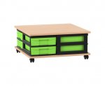 Flexeo Fahrbares Containersystem mit Ablage, 8 kleine Boxen  (Zoom)
