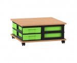 Flexeo Fahrbares Containersystem mit Ablage, 8 kleine Boxen  (Zoom)
