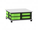 Flexeo Fahrbares Containersystem mit Ablage, 8 kleine Boxen  (Zoom)