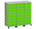 Flexeo Container-System 3 Reihen, 24 kleine Boxen  (Zoom)
