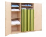Flexeo Liegepolsterschrank fr 9 Liegepolster, 16 breite Fcher, 2 Tren