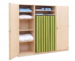 Flexeo Liegepolsterschrank fr 9 Liegepolster, 16 schmale Fcher, 2 Tren