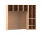 Flexeo Bettzeugschrank für Liegen, 22 Fächer, H x B: 190 x 226 cm  (Zoom)