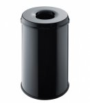 helit Metall Papierkorb, 30 Liter, mit Flammenlöschkopf schwarz (Zoom)