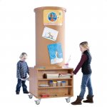 Conen Mobile Kork-Litfasssule mit 2 Regalen