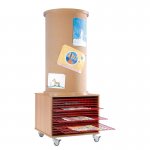 Conen Mobile Kork-Litfasssule mit 15 roten Trockengittern und rckseitigem Regal