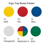 Conen Hochschrank breit mit 24 flachen Ergo Tray Boxen Farben für die Ergo Tray Schübe (Zoom)