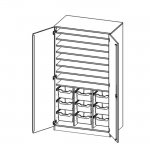 Conen Bastelschrank, 5 Ordnerhöhen, mit 9 hohen ErgoTray Boxen - Serie EVO180 Bastelschrank 2 (Zoom)