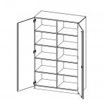 Conen Schrank, 5 Ordnerhöhen, abschließbar, mit Mittelwand - Serie EVO180 T12045TM-Skizze (Zoom)
