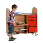 Conen Bcher Rollwagen mit 4 ErgoTray Schben
