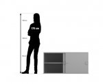 Flexeo Aufsatzschrank, 4 Fächer, Schiebtüren, Breite 126,4 cm  (Zoom)
