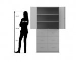 Flexeo Schrank, 6 Hängeregister, 3 Fächer, 2 Türen, Breite 94,4 cm  (Zoom)
