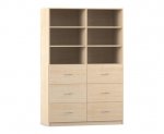 Flexeo Schrank, 6 Hngeregister, 6 Fcher, Mittelwand, Breite 126,4 cm