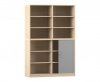 Flexeo Rollladenschrank, 12 F�cher, Mittelwand, T�r unten, Breite 126,4 cm