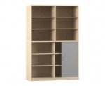 Flexeo Rollladenschrank, 12 Fcher, Mittelwand, Tr unten, Breite 126,4 cm