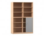 Flexeo Rollladenschrank, 12 Fächer, Mittelwand, Tür unten, Breite 126,4 cm  (Zoom)