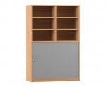Flexeo Rollladenschrank, 12 Fächer, Mittelwand, Tür unten, Breite 126,4 cm  (Zoom)