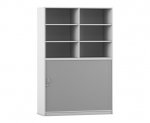 Flexeo Rollladenschrank, 12 Fächer, Mittelwand, Tür unten, Breite 126,4 cm  (Zoom)