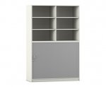 Flexeo Rollladenschrank, 12 Fächer, Mittelwand, Tür unten, Breite 126,4 cm  (Zoom)