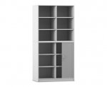 Flexeo Rollladenschrank, 12 Fächer, Mittelwand, Tür unten, Breite 94,4 cm  (Zoom)