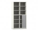 Flexeo Rollladenschrank, 12 Fächer, Mittelwand, Tür unten, Breite 94,4 cm  (Zoom)