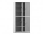 Flexeo Rollladenschrank, 12 Fächer, Mittelwand, 2 Türen, Breite 94,4 cm  (Zoom)