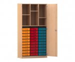 Flexeo Schrank, 30 kleine Boxen, 6 Fächer, 2 Türen  (Zoom)