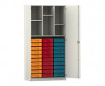 Flexeo Schrank, 30 kleine Boxen, 6 Fächer, 2 Türen  (Zoom)
