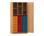 Flexeo Schrank, 30 kleine Boxen, 6 Fächer, 2 Türen  (Zoom)