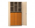 Flexeo Schrank, 30 kleine Boxen, 6 Fächer, 2 Türen  (Zoom)