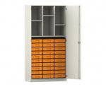 Flexeo Schrank, 30 kleine Boxen, 6 Fächer, 2 Türen  (Zoom)