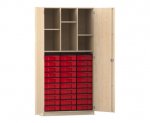 Flexeo Schrank, 30 kleine Boxen, 6 Fächer, 2 Türen  (Zoom)