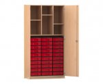 Flexeo Schrank, 30 kleine Boxen, 6 Fächer, 2 Türen  (Zoom)