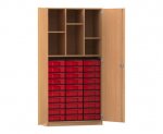 Flexeo Schrank, 30 kleine Boxen, 6 Fächer, 2 Türen  (Zoom)