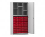 Flexeo Schrank, 30 kleine Boxen, 6 Fächer, 2 Türen  (Zoom)