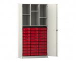 Flexeo Schrank, 30 kleine Boxen, 6 Fächer, 2 Türen  (Zoom)