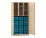 Flexeo Schrank, 30 kleine Boxen, 6 Fächer, 2 Türen  (Zoom)